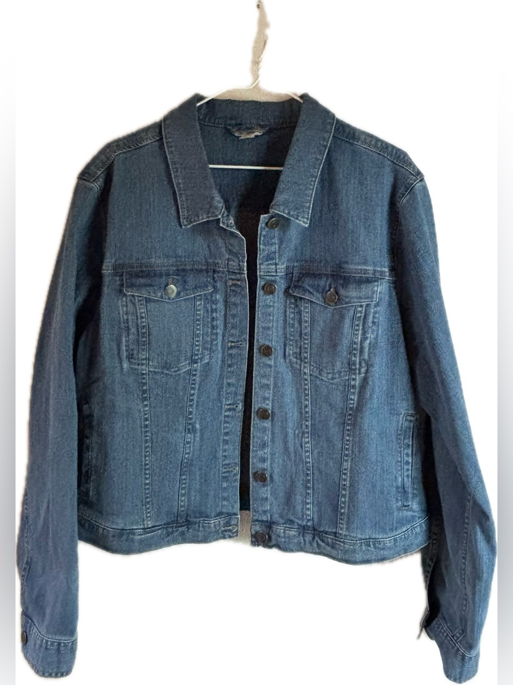 Embroidered Dark Blue Denim Jacket